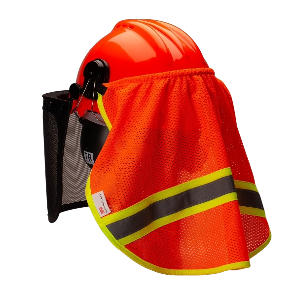 TR Industrial Neck Shade for Forestry Safety Helmet, Mesh with 3M Reflector, Breathable 100% Polyester Fabric